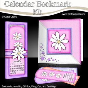 Daisy Everlasting Calendar Bookmark Gift Set N Quick Card