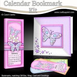 Butterfly Everlasting Calendar Bookmark Gift Set Quick Card