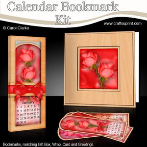Roses Everlasting Calendar Bookmark Gift Set N Quick Card