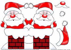 Santa Got Stuck Shaped Card