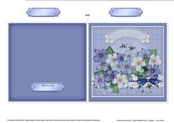 Pretty Violas N Lace Quick Cut and Fold Card