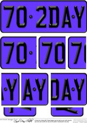 70th Birthday Fun Novelty Number Plate Side Stacker Topper