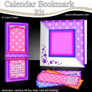 Blank Bright Dots Everlasting Calendar Bookmark Gift Set