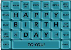 A4 Novelty Fun Computer Keyboard Greetings Card Topper