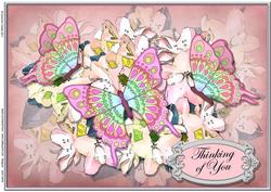 A4 Thinking of You Flowers N Butterfly Card Topper