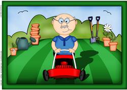 A4 Bert Does the Gardening Card Topper