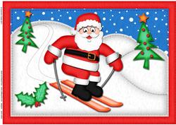 A4 Skiing Santa Felties Card Topper