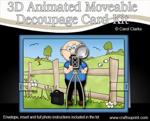 3D Flash Bert Animated Moveable Decoupage Card Kit