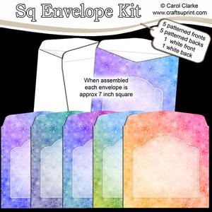 Rainbow Snowflakes 7 x 7 Inch Envelope Kit
