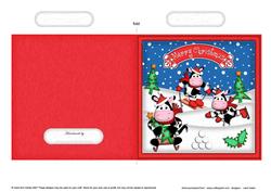 Xmas Milly Moo Cow Quick Cut and Fold Card