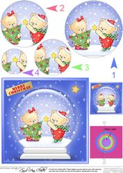 Xmas Robert N Rosie's Tree Snowglobe Circle Pyramage Topper