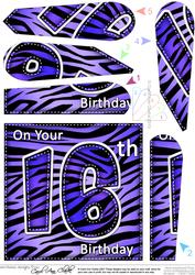 Fun Zebra Striped 16th Birthday Fan Pyramage Topper