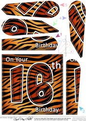 Fun Zebra Striped 16th Birthday Fan Pyramage Topper
