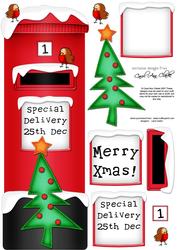 Large Dl Xmas Tree Postbox 3D Decoupage