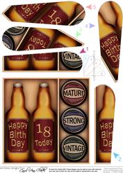 18th Birthday Beer Gift Set Fan Pyramage Topper