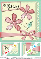 8 x 8 Birthday Flowers N Lace Corner Topper