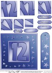 12th Bright Metallic Age Quick Card with Twisted Pyramage
