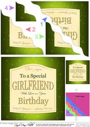 Birthday Girlfriend Champers Label Wavy Corner