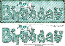 Large Dl Happy Birthday Denim Felties Quick Card N 3D Decoup