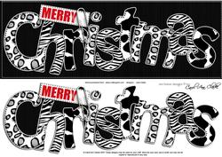 Large Dl Animal Print Christmas Quick Card with 3D Decoupage