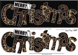 Large Dl Animal Print Christmas Quick Card with 3D Decoupage