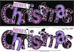 Large Dl Animal Print Christmas Quick Card with 3D Decoupage