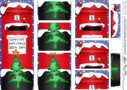 Xmas Tree Postbox Dl Side Stacker Topper