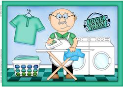 A4 Bert Does the Ironing Card Topper