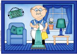 A4 Bert Does the Housework Card Topper