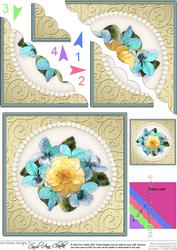 Flowers and Pearls Scallop Corner Side Stacker Topper