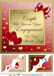8 x 8 Elegant Romantic Engagement Scalloped Corner Topper