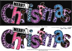 Large Dl Animal Print Christmas Quick Card with 3D Decoupage