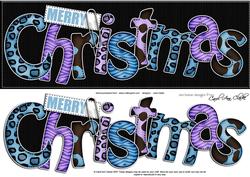 Large Dl Animal Print Christmas Quick Card with 3D Decoupage