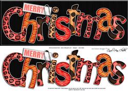 Large Dl Animal Print Christmas Quick Card with 3D Decoupage