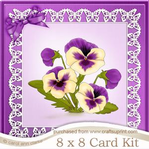8 x 8 Pansy on Butterfly Lace Kit with 3D Decoupage