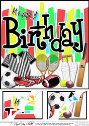 8 x 8 Birthday Sports and Games Scalloped Corner Topper