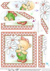 Robert's Flowers Quick Card with Fan Pyramage Topper