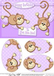 A5 Chunky Monkey Envelope Edge Oval Pyramage Topper