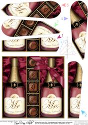Mr & Mrs Champers N Chocs Fan Pyramage Topper