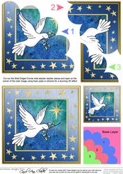 Xmas Dove Quick Card with Shell Edged Corner Side Stacker
