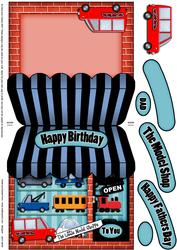 The Little Model Shop Shaped Card Decoupage N Greetings