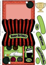 The Little Lawn Bowls Shaped Card Decoupage N Greetings