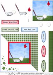 Golf Quick Card with Decoupage