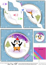 Cute Christmas Penguin - Wavey Corner Stacker