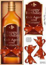 Large Dl Birthday Whisky in a Box Quick Card 3D Decoupage