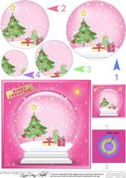 Xmas Tree Snowglobe Circle Pyramage Topper