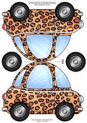 Funky Leopardskin Car Shaped Card
