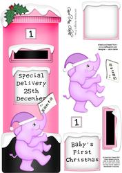 Large Dl Little Elephant Postbox 3D Decoupage