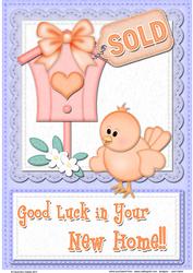 A4 Little Birdie Felties New Home Card Topper
