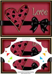 A5 Love Heart Scallop Corners and Pyramage